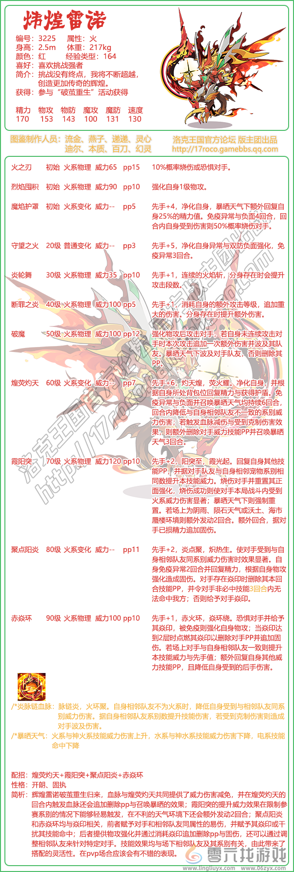 《洛克王国》炜煌雷诺技能表图鉴(图2) 《洛克王国》炜煌雷诺技能表图鉴(图2)